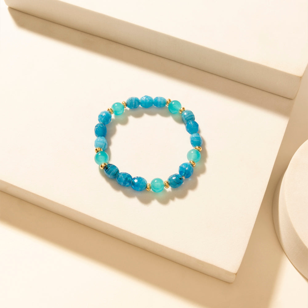 Myra Boho Graffiti Stack Bracelet in Prairie Blue Myra USA