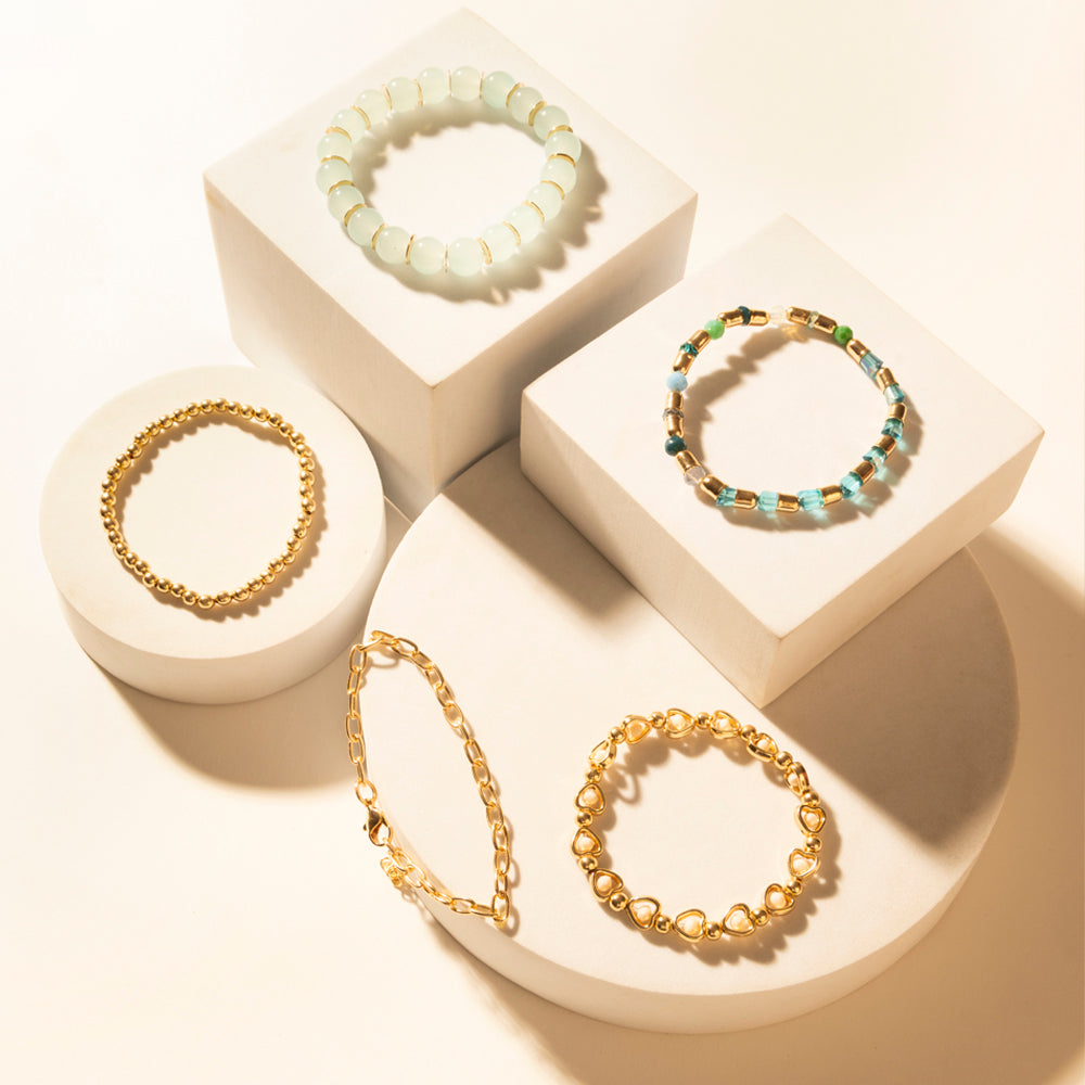 Myra Bayou Heartline Stack Bracelet in Glass Glow Myra USA