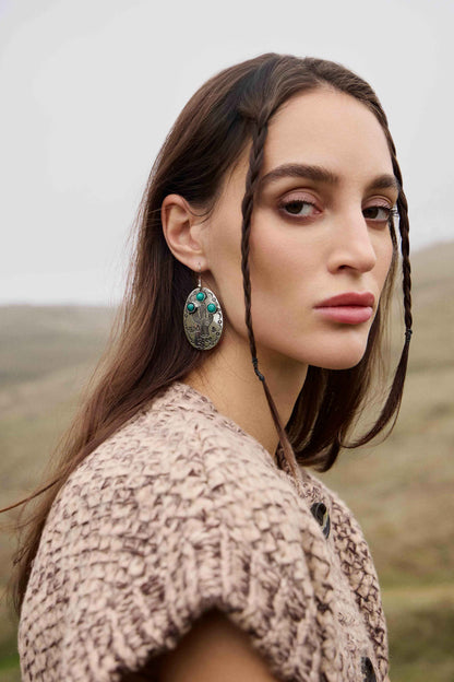 Myra Wild Saguaro Earrings in Moon Silver Myra USA