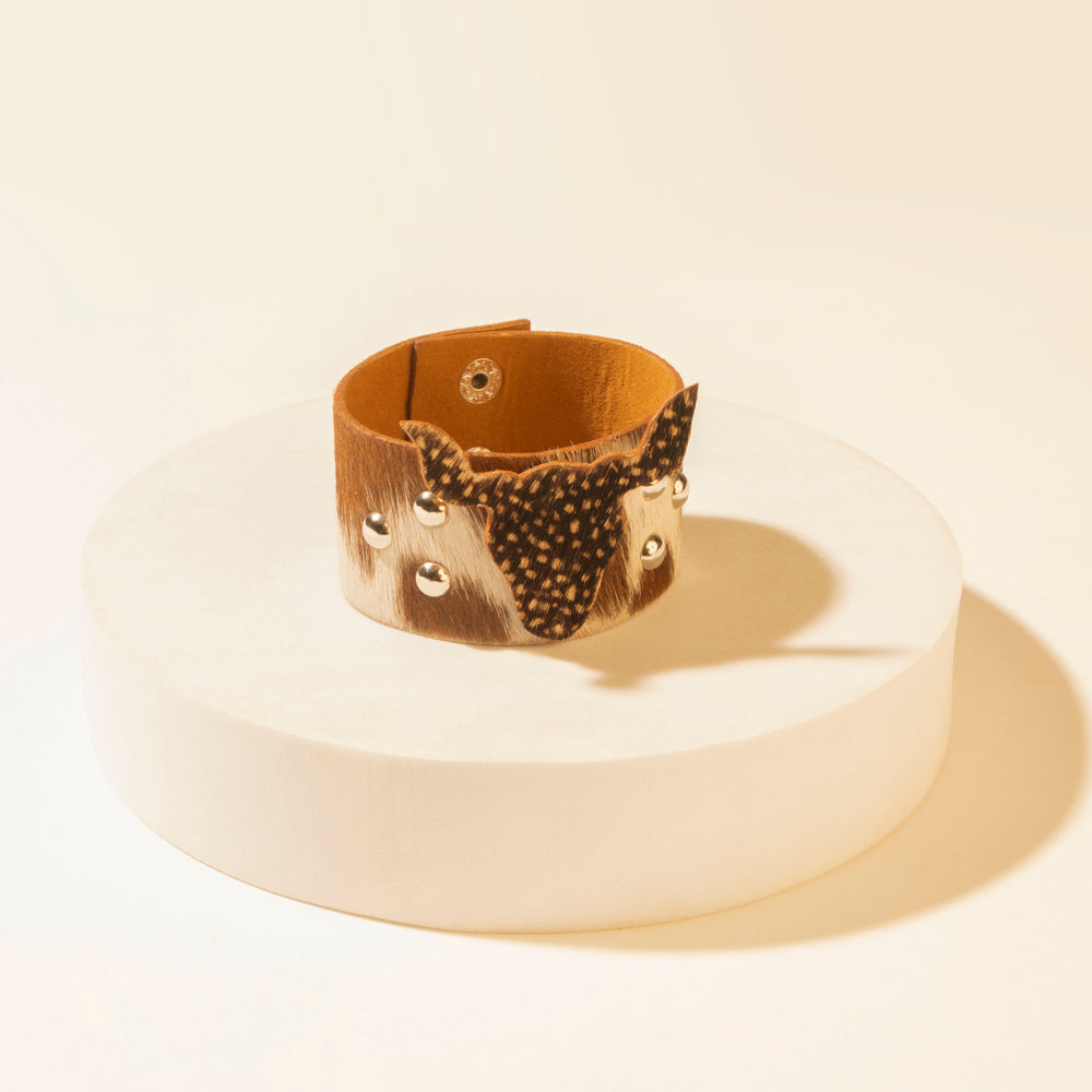 Myra Herd Boss Hairon Cuff in Speckled Brown Myra USA