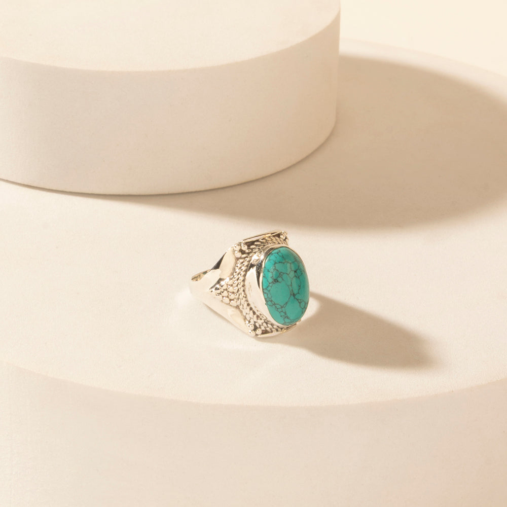 Myra Moonstrike Sterling Silver Ring in Arena Teal Myra USA
