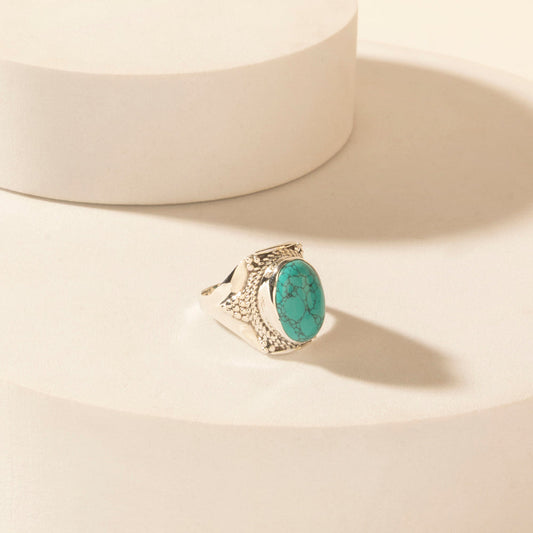 Myra Moonstrike Sterling Silver Ring in Arena Teal Myra USA