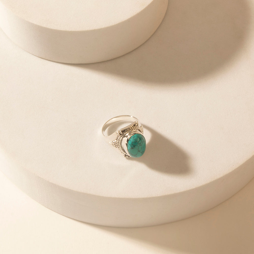 Myra Moonstrike Sterling Silver Ring in Arena Teal Myra USA