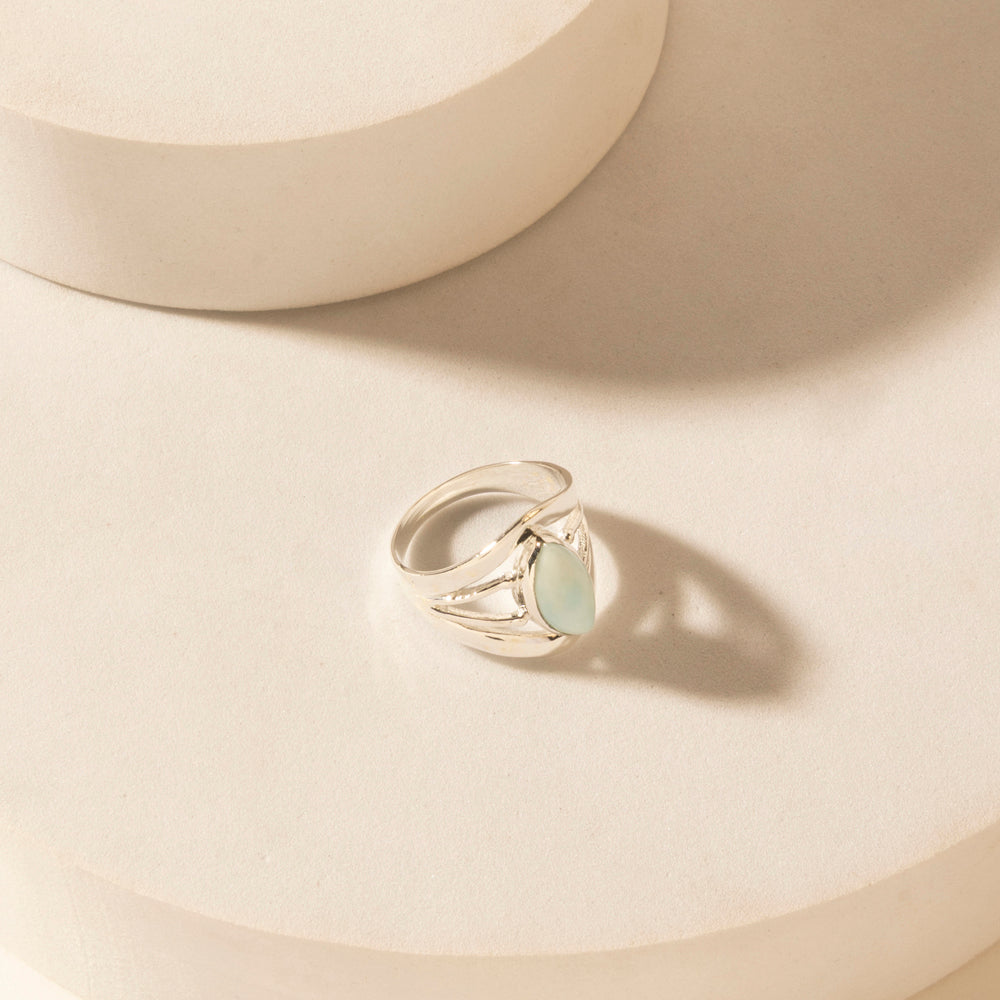 Myra Marquise Halo Sterling Silver Ring in Mirage Grey Myra USA