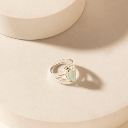 Myra Marquise Halo Sterling Silver Ring in Mirage Grey Myra USA