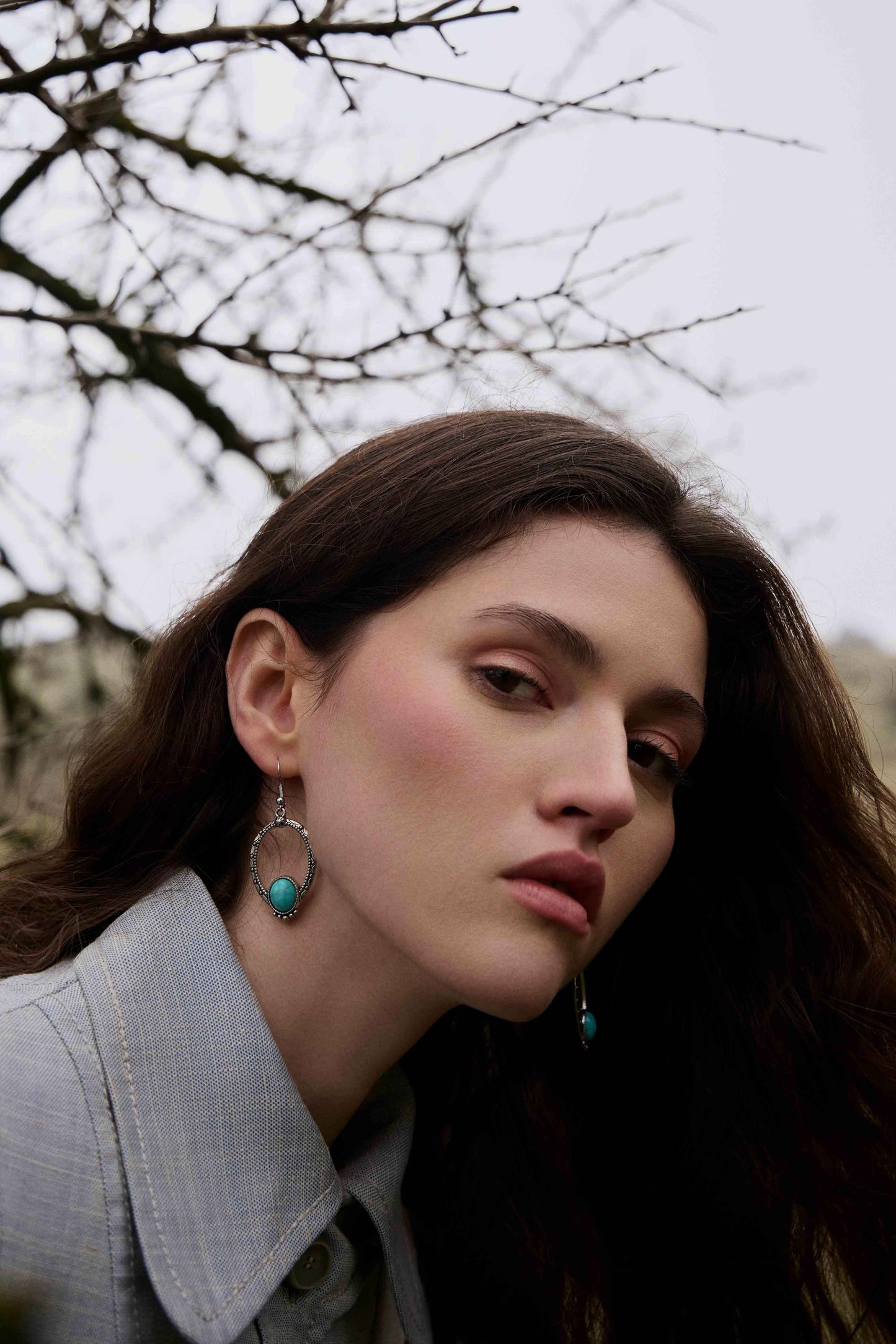 Myra Crescent Sky Earrings in Moon Blue Myra USA