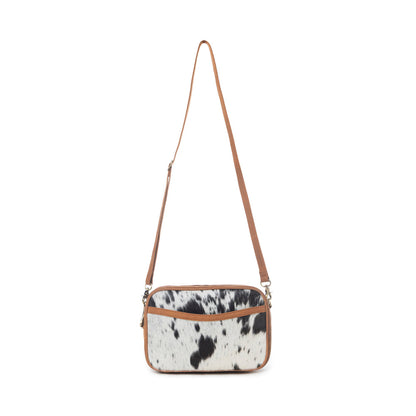 Myra Spade Valley Hairon Leather Bag in Brindle Brown Myra USA