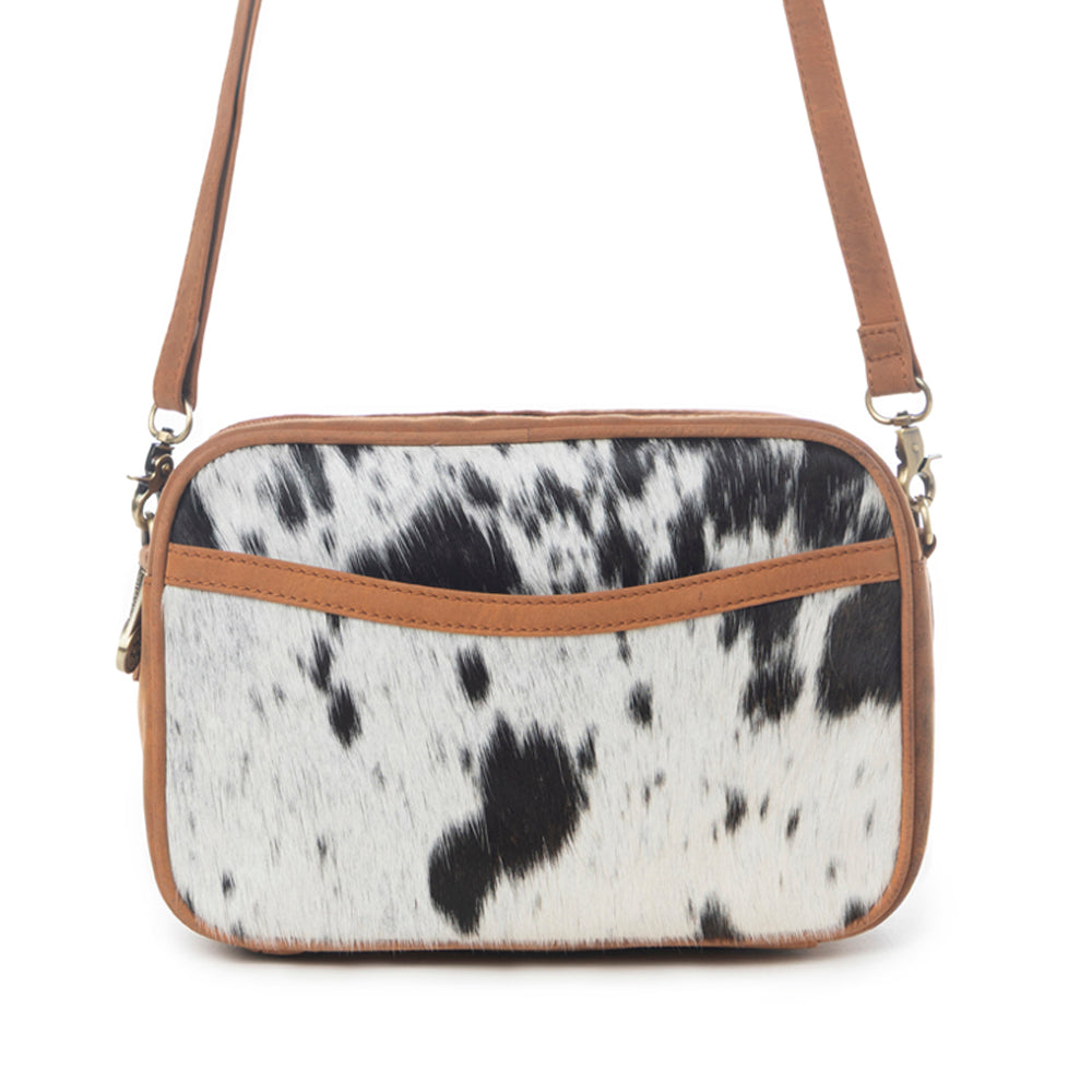 Myra Spade Valley Hairon Leather Bag in Brindle Brown Myra USA