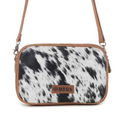 Myra Spade Valley Hairon Leather Bag in Brindle Brown Myra USA
