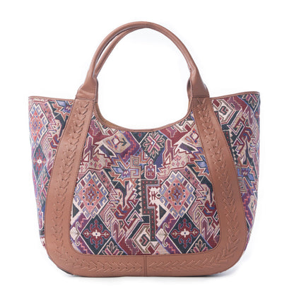 Myra Savannah Moon Jacquard Tote Bag in Plum Shadow Myra USA