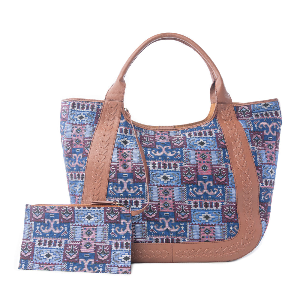 Myra Wagon Trail Jacquard Tote Bag in Dusty Lilac Myra USA
