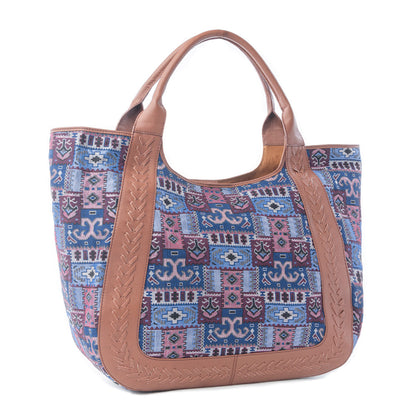 Myra Wagon Trail Jacquard Tote Bag in Dusty Lilac Myra USA