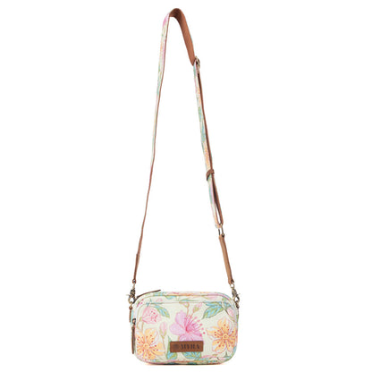 Myra Meadow Song Cotton & Leather Crossbody Bag in Lemon Blossom Myra USA