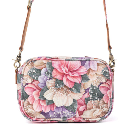 Myra Meadow Song Cotton & Leather Crossbody Bag in Meadow Blush Myra USA