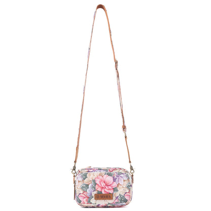 Myra Meadow Song Cotton & Leather Crossbody Bag in Meadow Blush Myra USA
