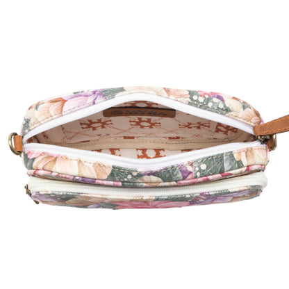 Myra Meadow Song Cotton & Leather Crossbody Bag in Meadow Blush Myra USA
