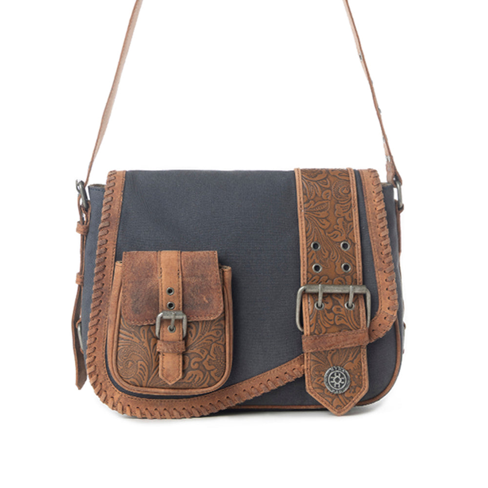 Myra Outlaw's Travels Leather Shoulder Bag in Copper Tan Myra USA