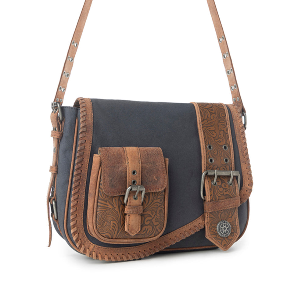 Myra Outlaw's Travels Leather Shoulder Bag in Copper Tan Myra USA