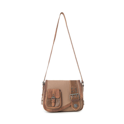 Myra Outlaw's Travels Leather Shoulder Bag in Burnt Sand Myra USA