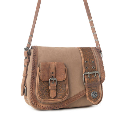 Myra Outlaw's Travels Leather Shoulder Bag in Burnt Sand Myra USA