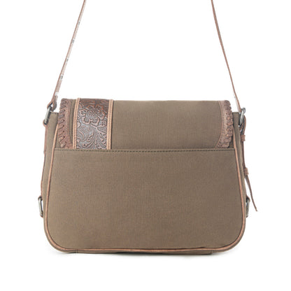 Myra Outlaw's Travels Leather Shoulder Bag in Rodeo Olive Myra USA