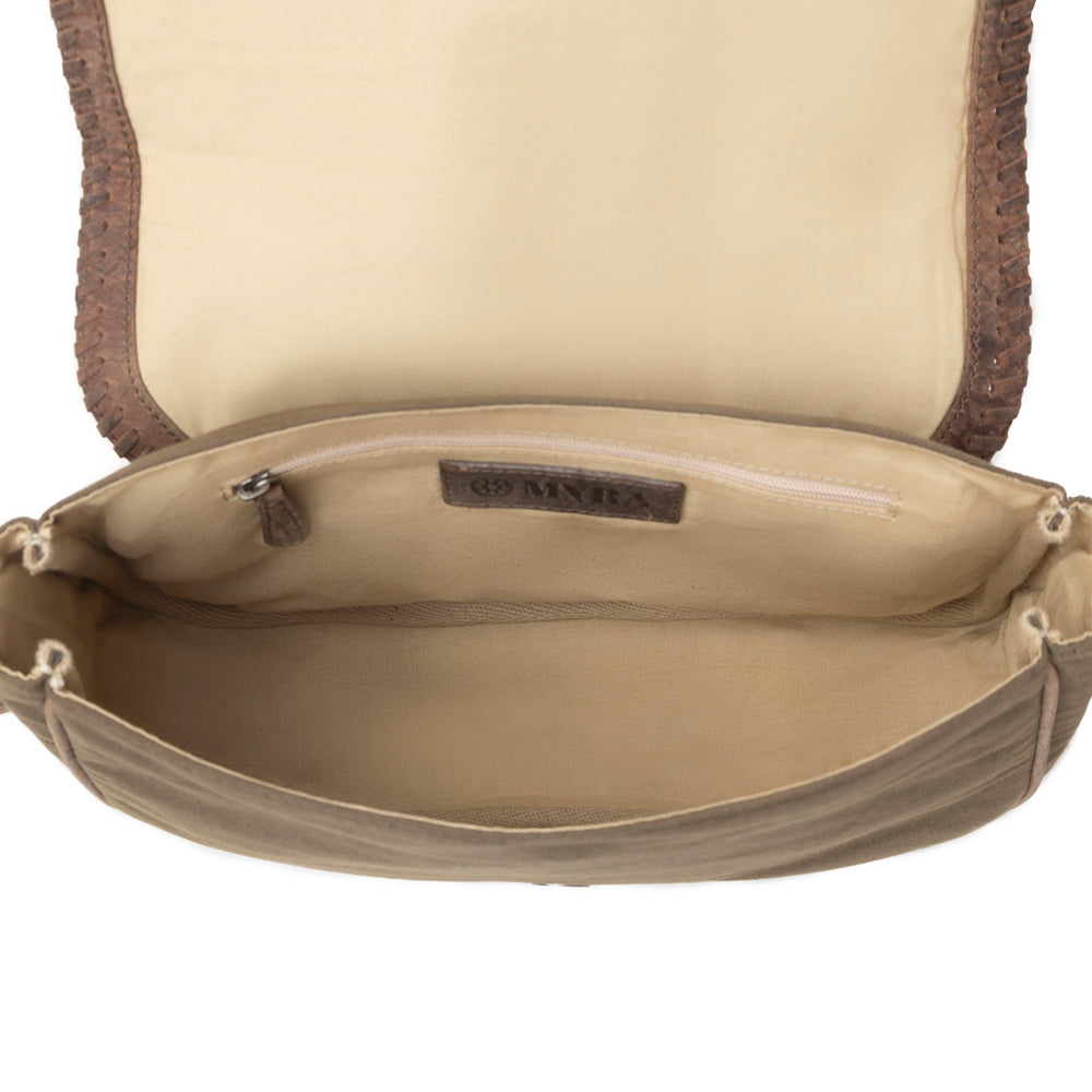 Myra Outlaw's Travels Leather Shoulder Bag in Rodeo Olive Myra USA