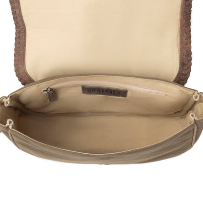 Myra Outlaw's Travels Leather Shoulder Bag in Rodeo Olive Myra USA