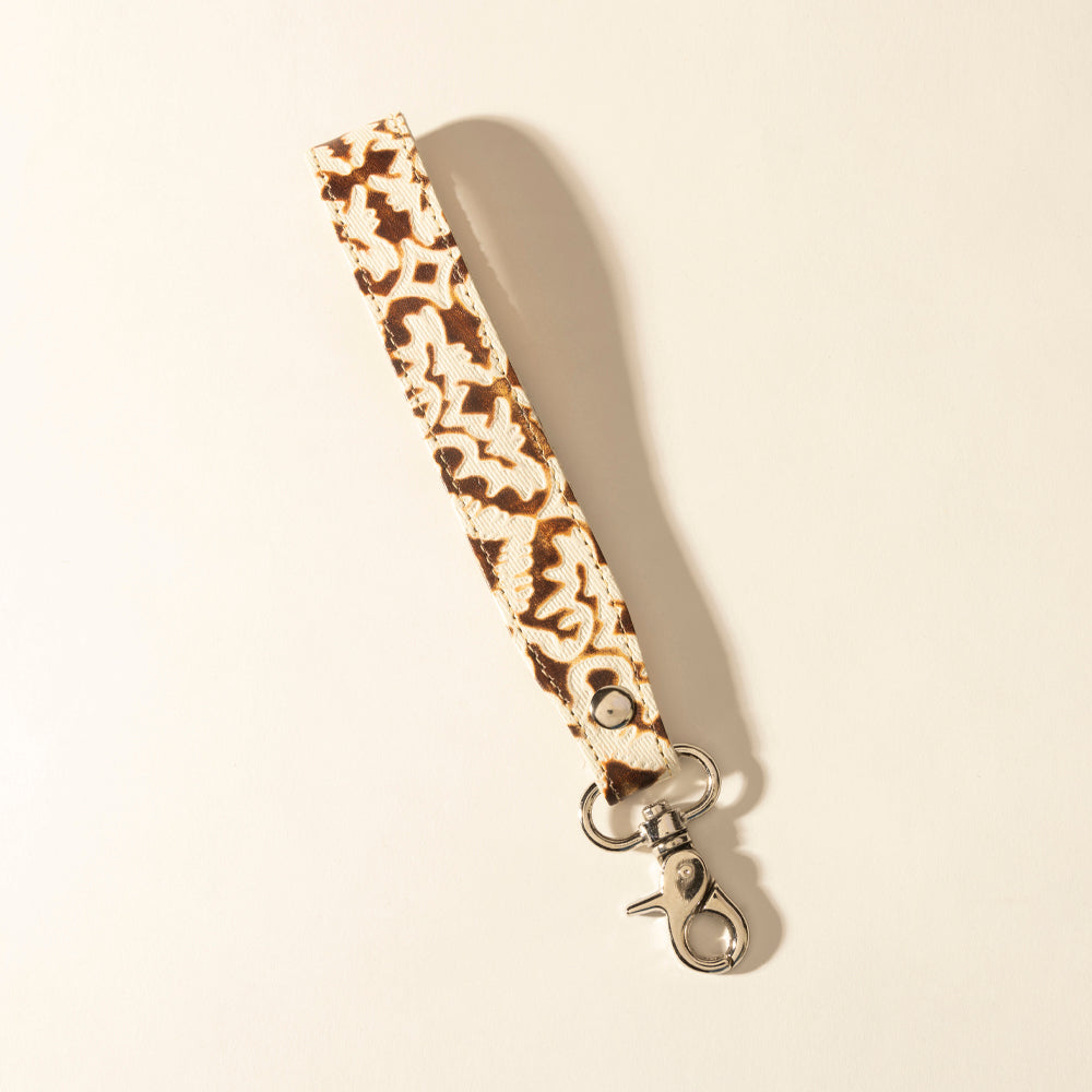 Myra Sierra Marble Leather Keyfob in Cream Tassle Myra USA