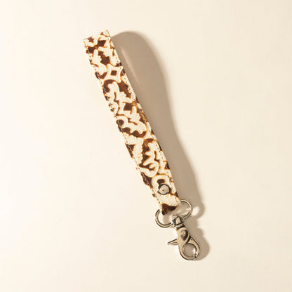Myra Sierra Marble Leather Keyfob in Cream Tassle Myra USA