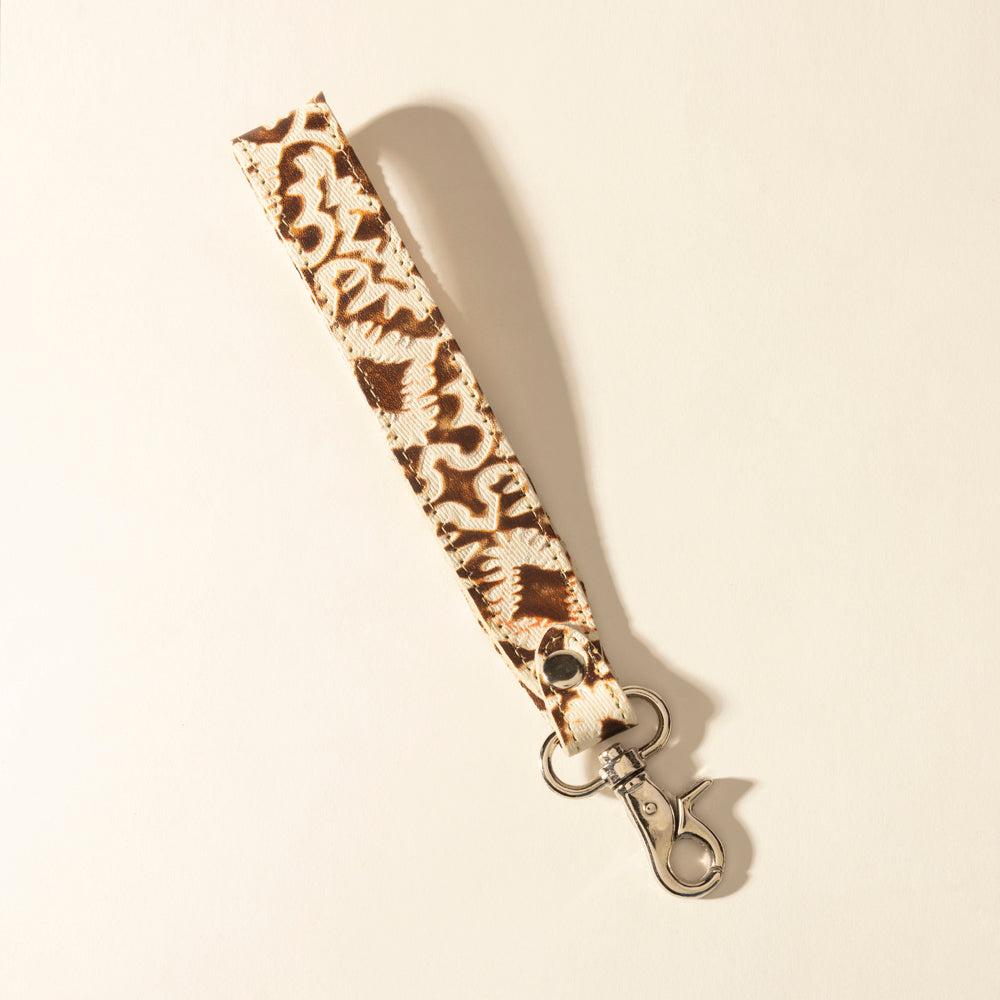Myra Sierra Marble Leather Keyfob in Cream Tassle Myra USA