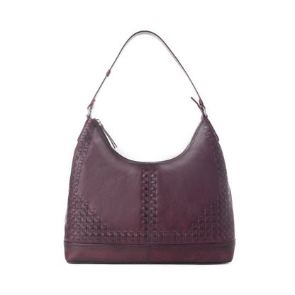 Myra Zidana Marlowe Dusk Veg Tanned Leather Bag in Deep Plum Myra USA