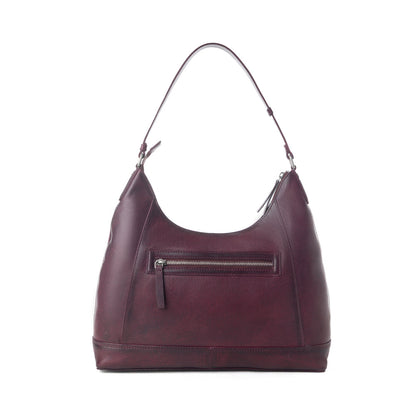 Myra Zidana Marlowe Dusk Veg Tanned Leather Bag in Deep Plum Myra USA