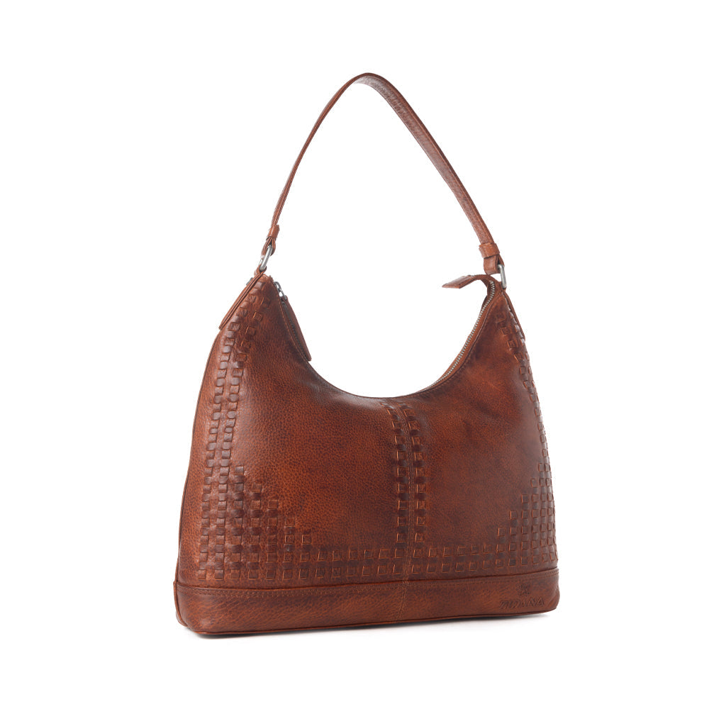 Myra Zidana Marlowe Dusk Veg Tanned Leather Bag in Western Wine Myra USA
