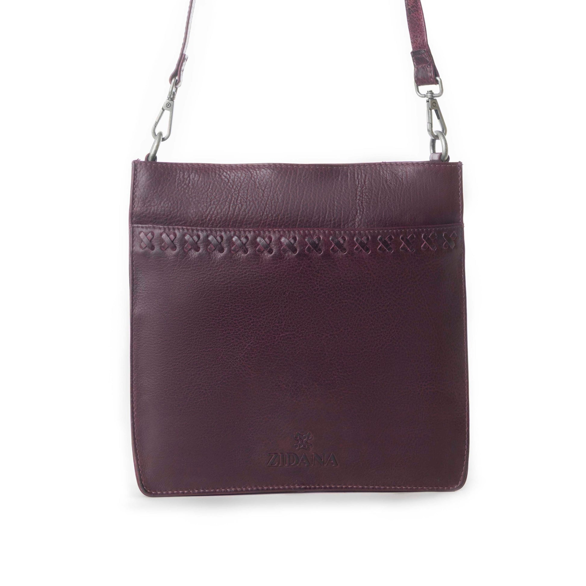 Myra Zidana Mirelle Woven Veg Tanned Leather Sling Bag in Mulberry Shine Myra USA