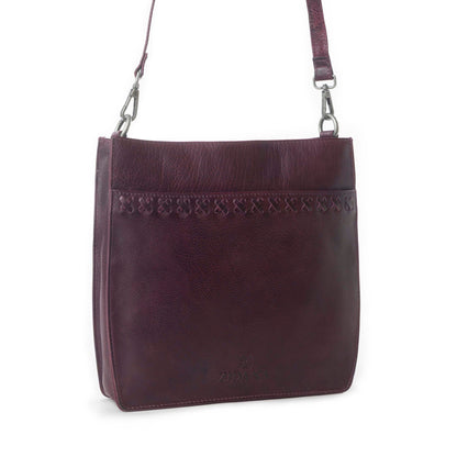 Myra Zidana Mirelle Woven Veg Tanned Leather Sling Bag in Mulberry Shine Myra USA