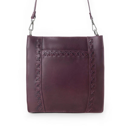 Myra Zidana Mirelle Woven Veg Tanned Leather Sling Bag in Mulberry Shine Myra USA