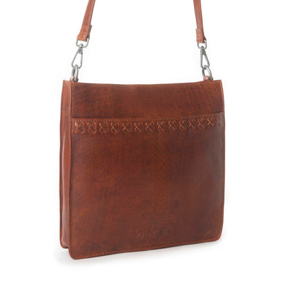 Myra Zidana Mirelle Woven Veg Tanned Leather Sling Bag in Aged Copper Myra USA