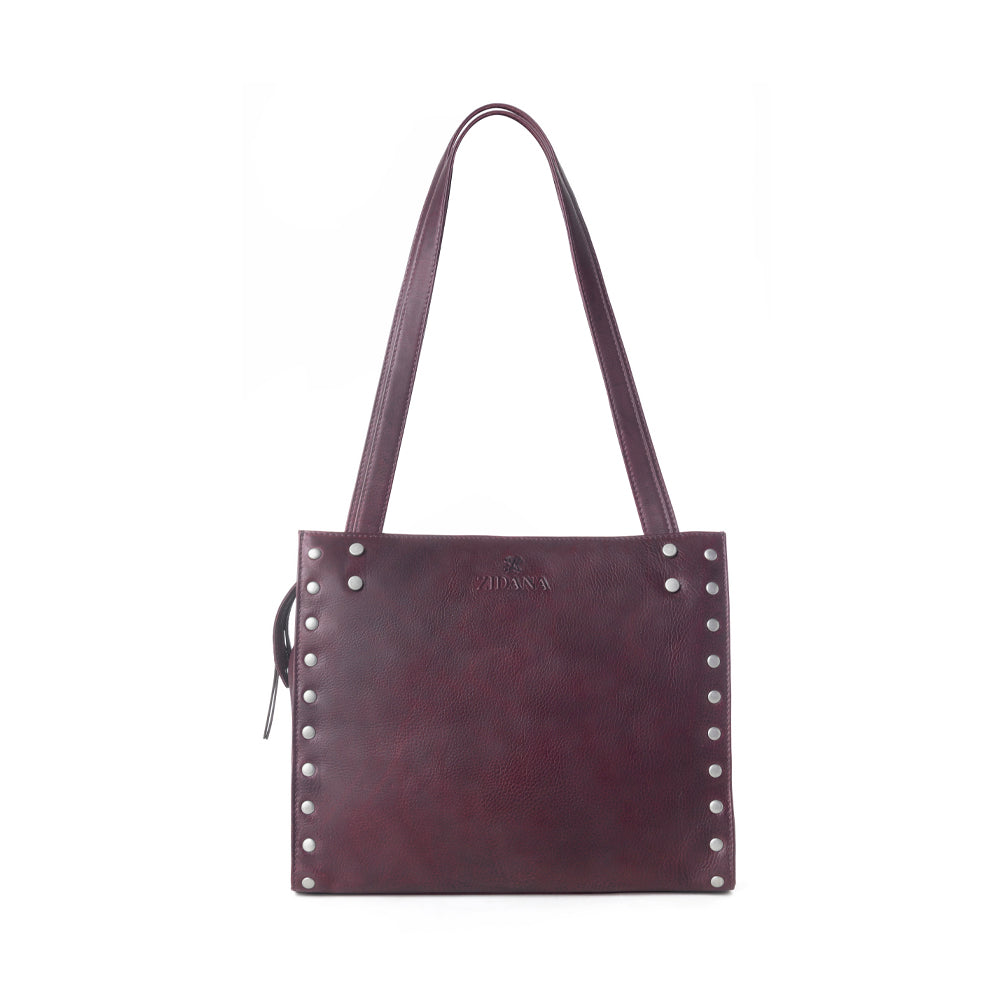 Myra Zidana Aria Amethyst Veg Tanned Leather Tote Bag in Royale Mauve Myra USA