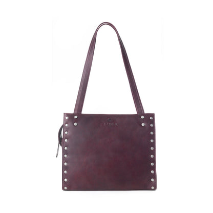 Myra Zidana Aria Amethyst Veg Tanned Leather Tote Bag in Royale Mauve Myra USA