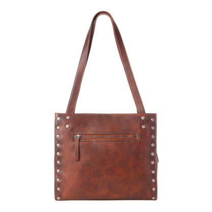 Myra Zidana Aria Amethyst Veg Tanned Leather Tote Bag in Vintage Red Myra USA