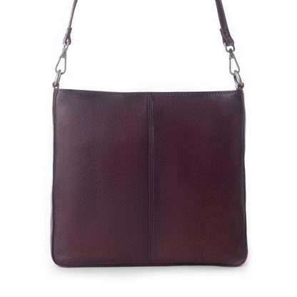 Myra Zidana El Paso Twin Veg Tanned Leather Crossbody Bag in Maroon Mesa Myra USA