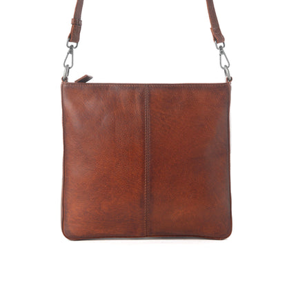 Myra Zidana El Paso Twin Veg Tanned Leather Crossbody Bag in Wildwood Red Myra USA