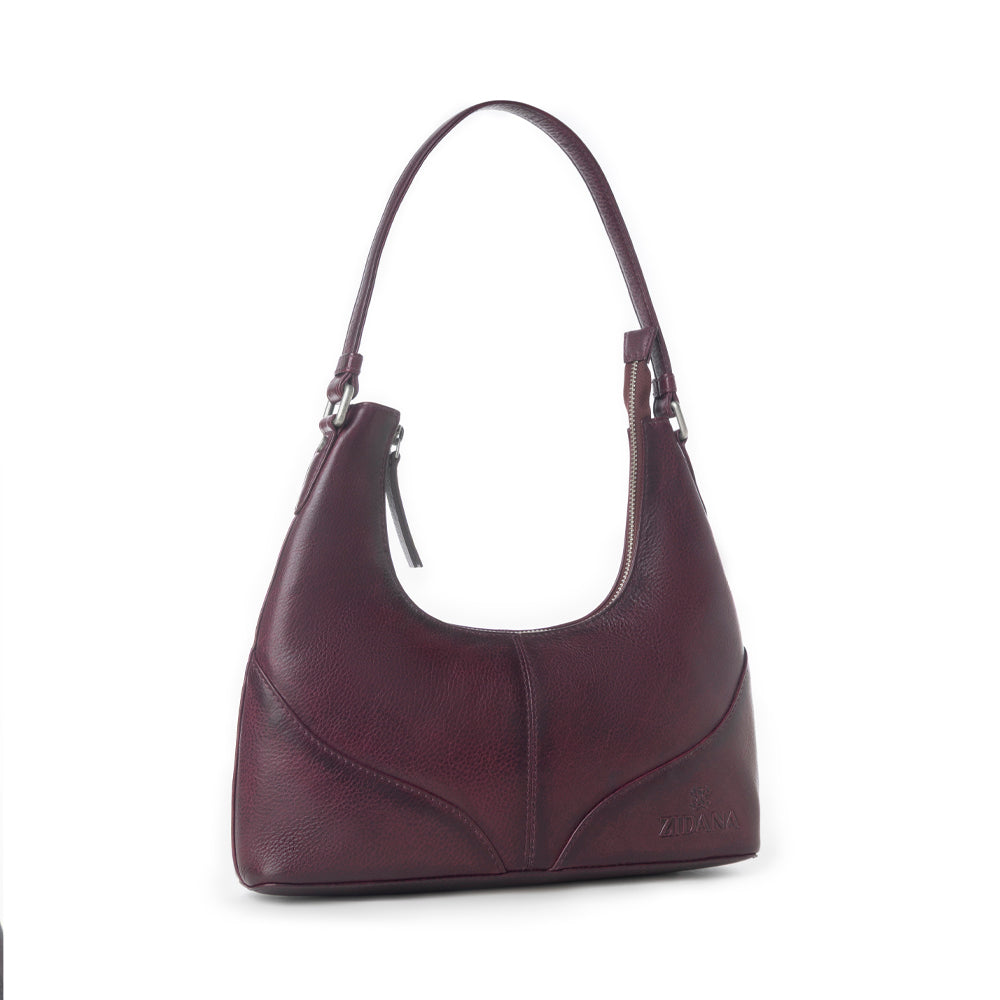 Myra Zidana Winchester Loop Veg Tanned Leather Shoulder Bag in Saddle Rose Myra USA