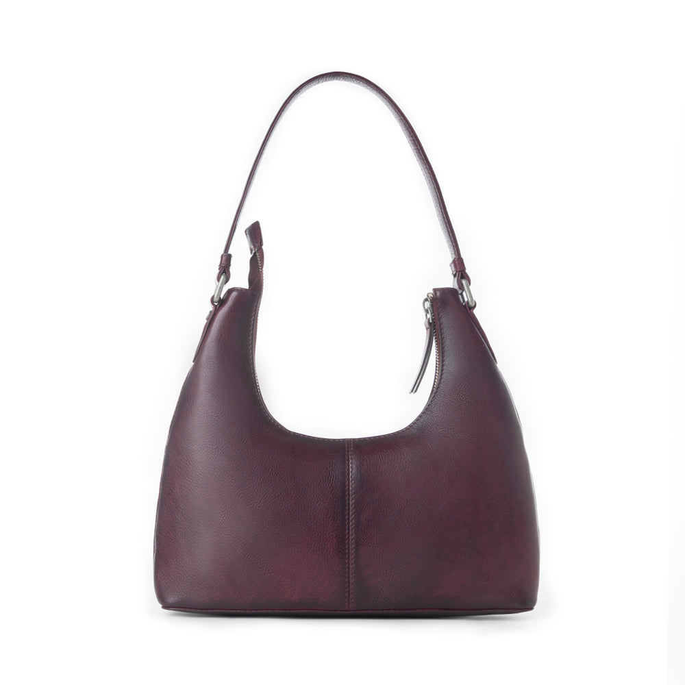 Myra Zidana Winchester Loop Veg Tanned Leather Shoulder Bag in Saddle Rose Myra USA