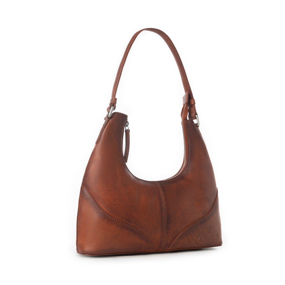 Myra Zidana Winchester Loop Veg Tanned Leather Shoulder Bag in Maple Glaze Myra USA