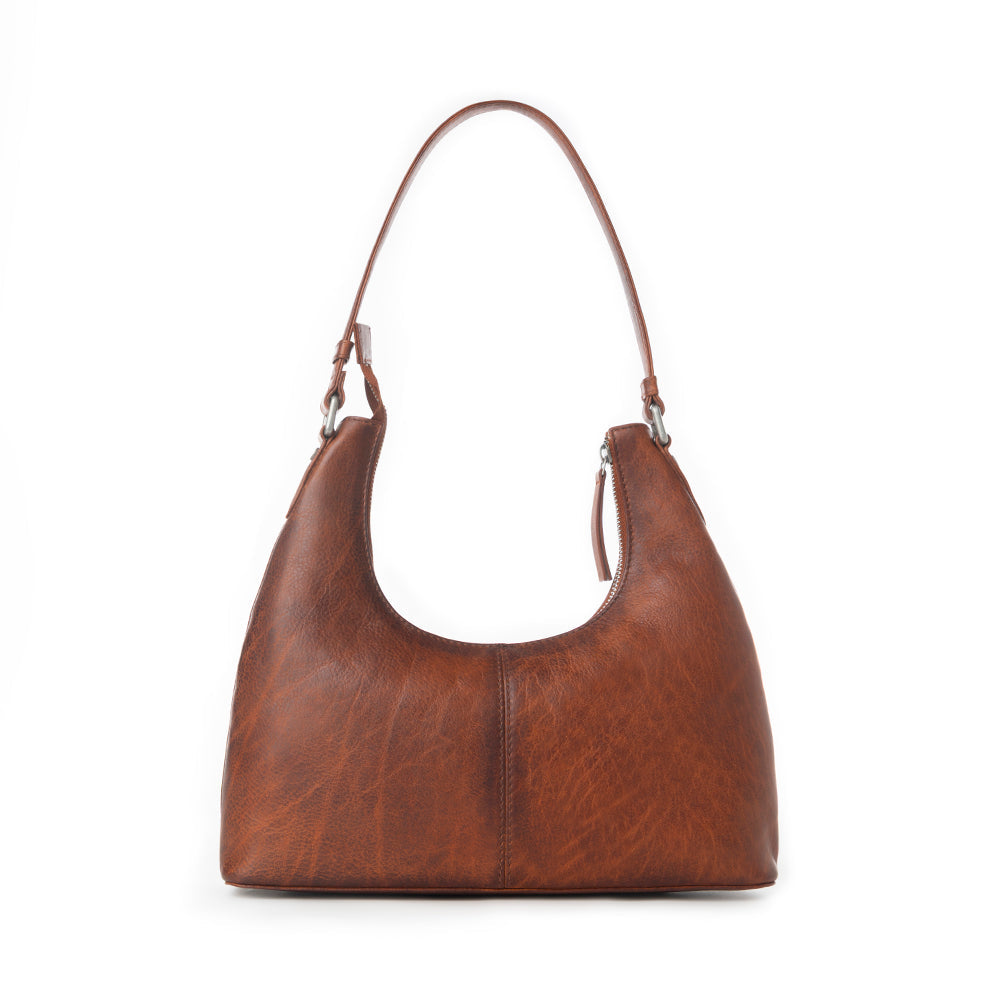 Myra Zidana Winchester Loop Veg Tanned Leather Shoulder Bag in Maple Glaze Myra USA