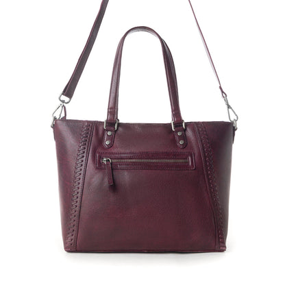 Myra Zidana Arista Bloom Veg Tanned Leather Handbag in Noire Berry Myra USA