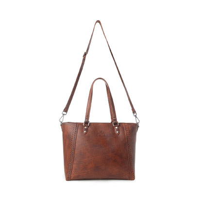 Myra Zidana Arista Bloom Veg Tanned Leather Handbag in Amberwood Myra USA