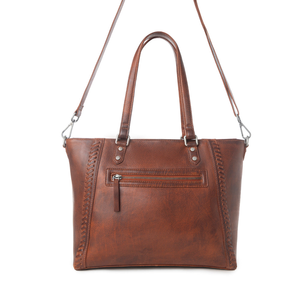 Myra Zidana Arista Bloom Veg Tanned Leather Handbag in Amberwood Myra USA