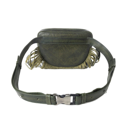Myra Zidana Stormy Trails Fringed Veg Tanned Leather Bag in Dusty Pine Myra USA
